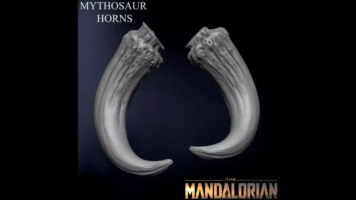 3D PRINTABLE MYTHOSAUR HORNS - THE MANDALORIAN STAR WARS 3D print model purchase