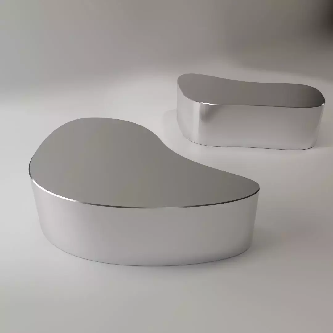 Stainless steel coffee table Free low-poly 3D model