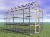 Greenhouse glass on grassy field Free 3D model