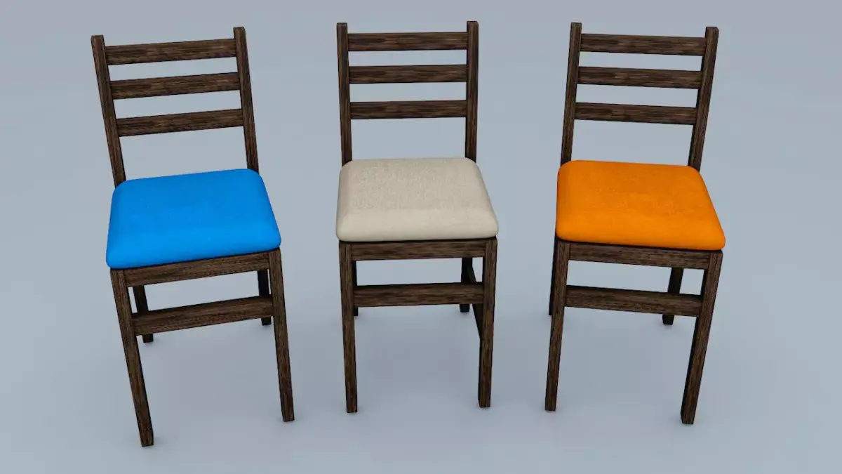 Wooden Chair Set 3D model