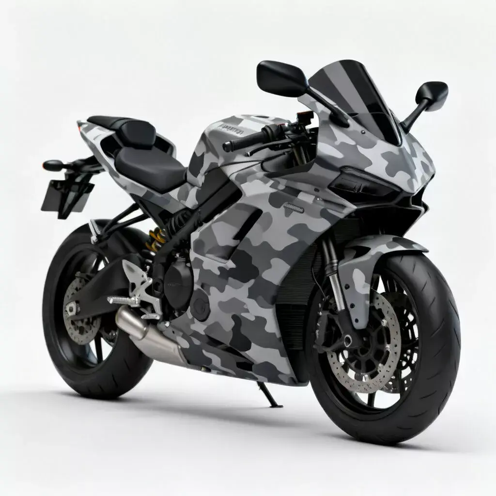 Tactical Camouflage Sport Bike Motorcycle 3d model Low-poly 3D model
