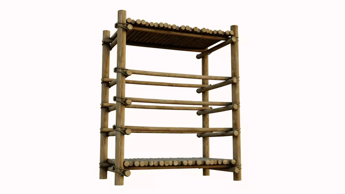 Crude Wooden Shelf Low-poly 3D model