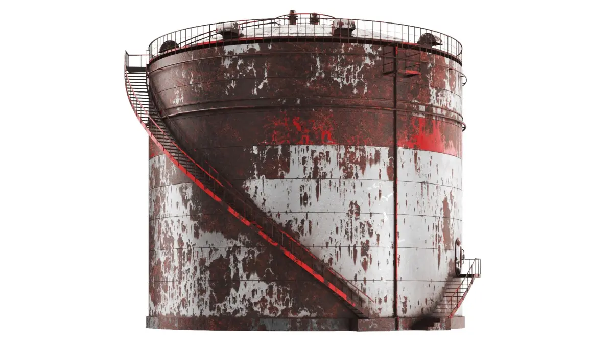 Detailed Apocalyptic Oil Storage 3D model