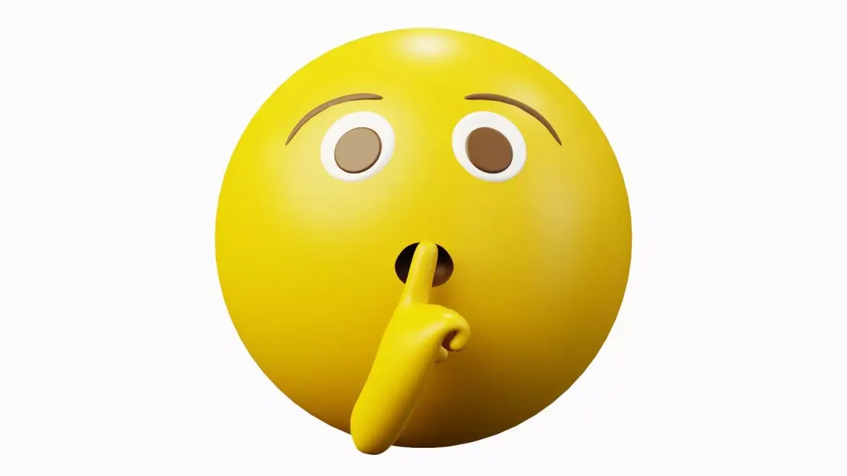 Keep Silence or Quiet Please Yellow Ball Emoticon or Smiley 3D model