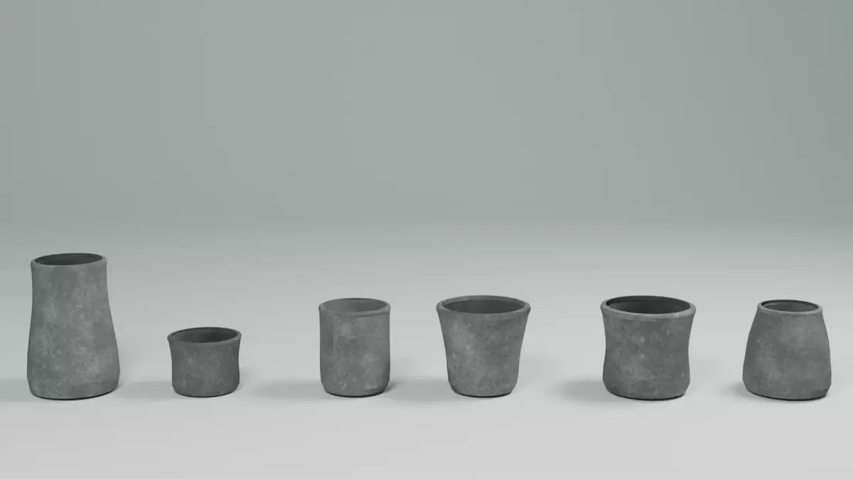 Pottery vases Free low-poly 3D model