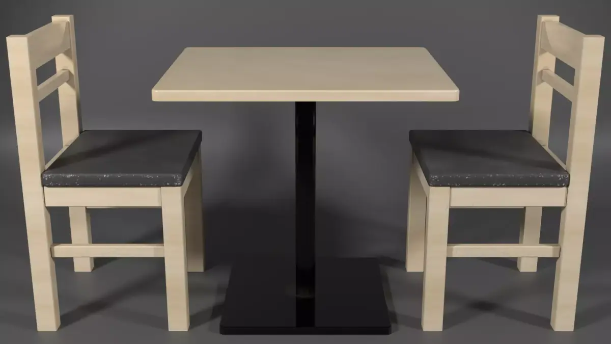 Table and Chair Set Low-poly 3D model purchase