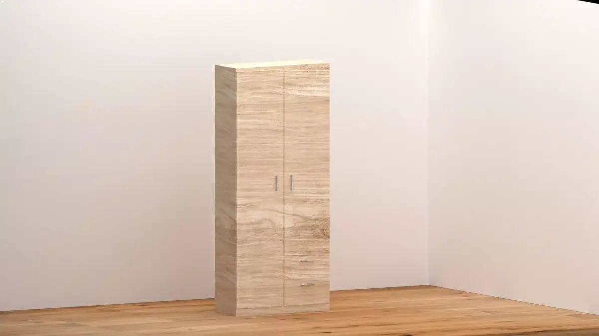 Modern Wooden Wardrobe Cabinet Free 3D model