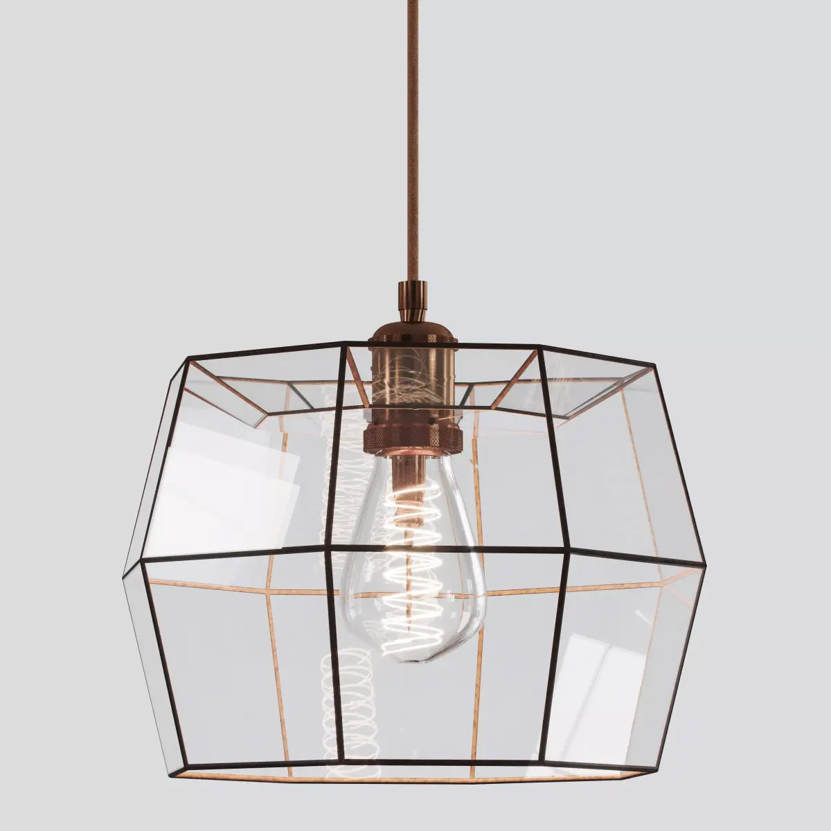 Pendant geometric glass light Loft Free 3D model