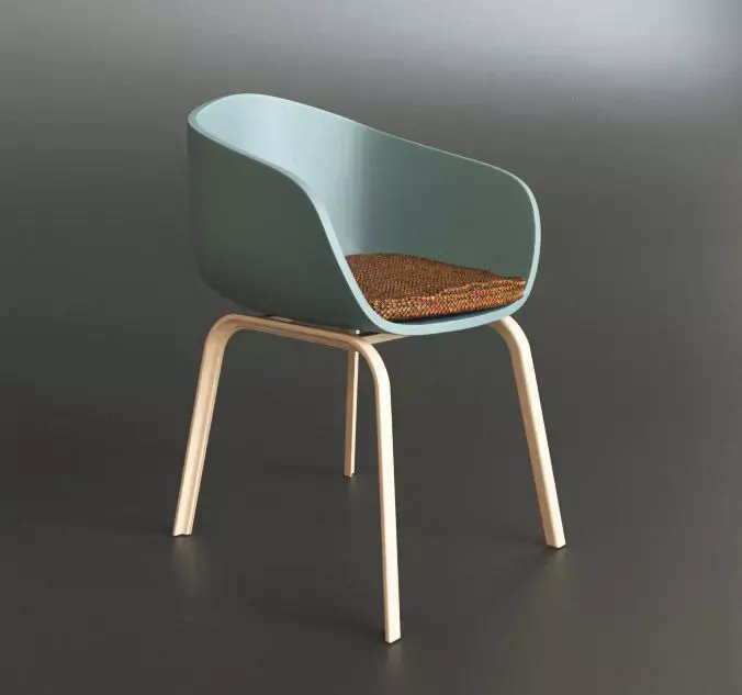 Chair with wicker seat Free 3D model