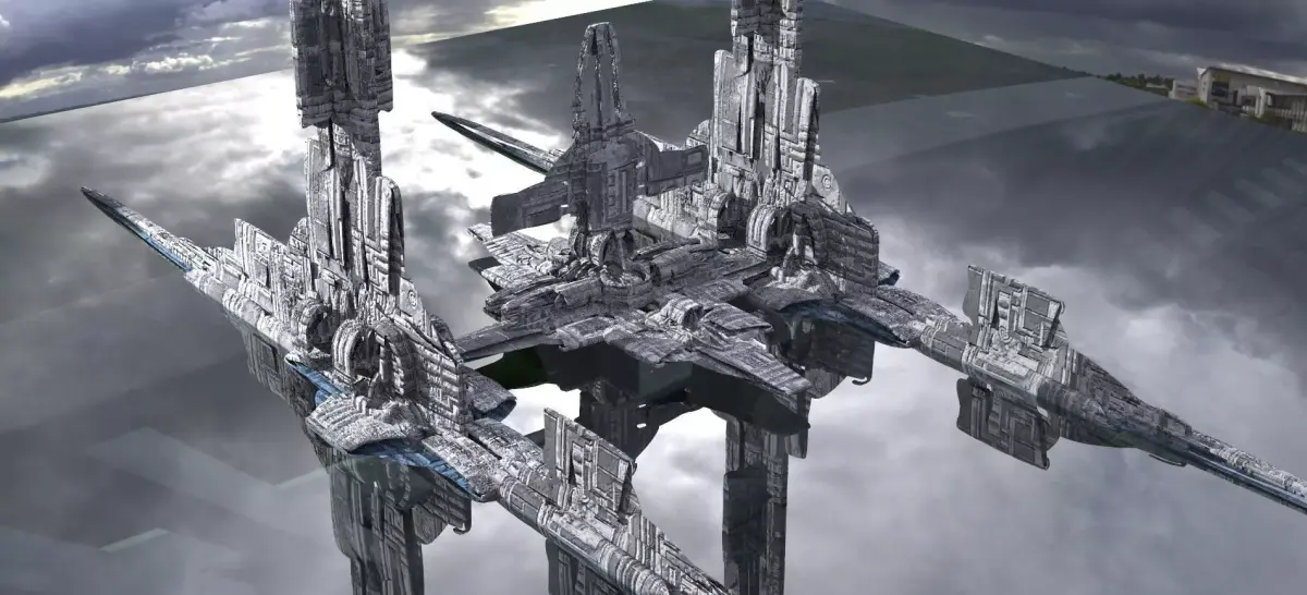 Unique Sci-Fi Tower Design 2 and 3 3D model