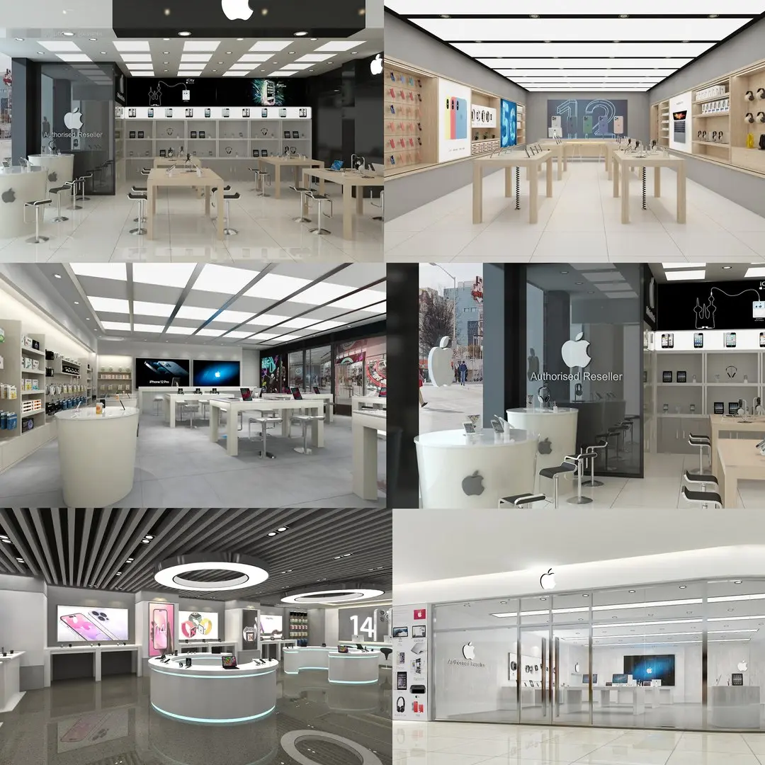 Apple Store Interior Collection 01 3D model