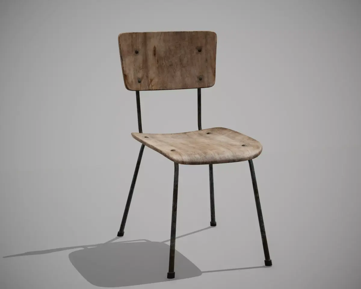 School Old Chair Free low-poly 3D model