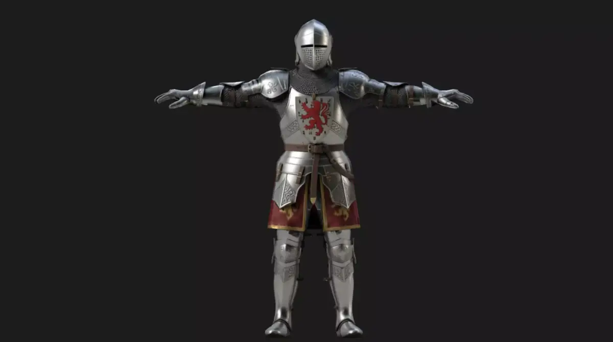 Imperial Paladin Warrior  Rigged Low-poly 3D model