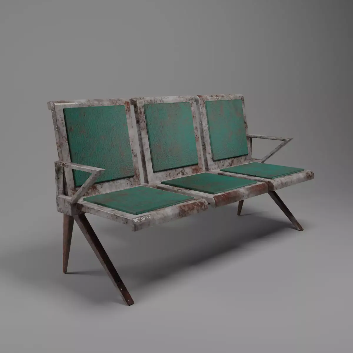 3 Seat Hospital Waiting Chair Free low-poly 3D model