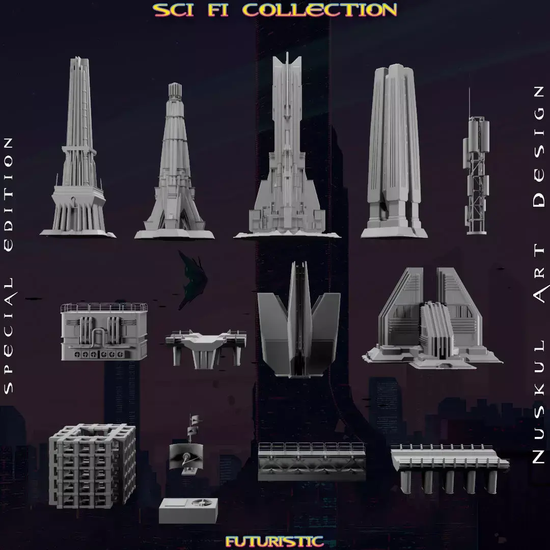 Sci- Fi Props and Builds Collection - Pack - Bundle 3D print model purchase
