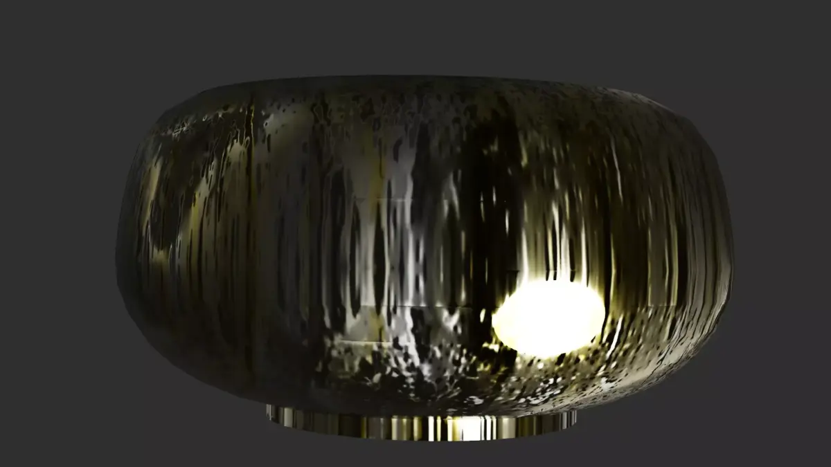 Metal bowl in color likes stone  Low-poly 3D model