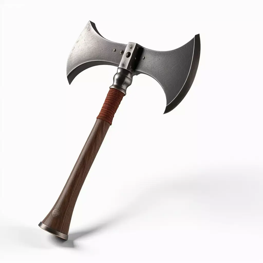 Medieval DoubleBladed Battle Axe PBR 3D model
