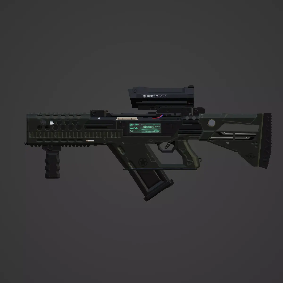 Assault Riffle Concept Low-poly 3D model