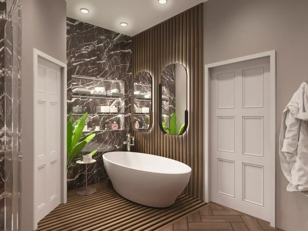Bathroom model with sanitary ware - Corona materials Free 3D model