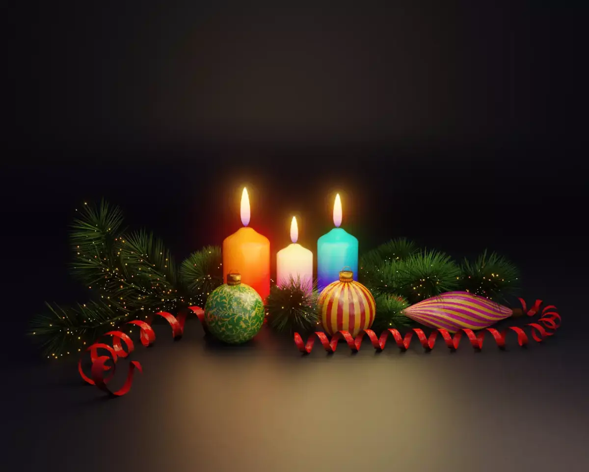 New year scene Free 3D model