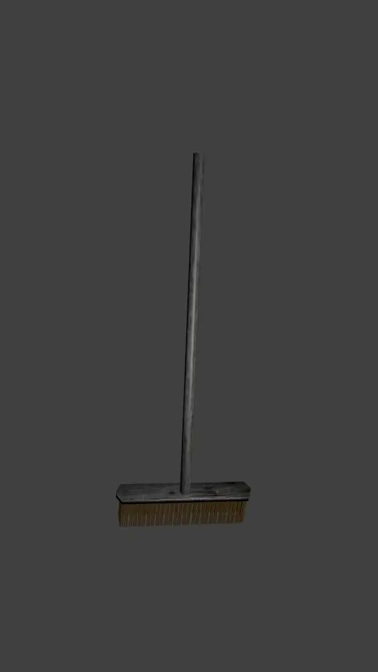 Old broom  Low-poly 3D model
