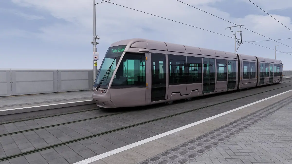 Dublin city tram and station 3D model