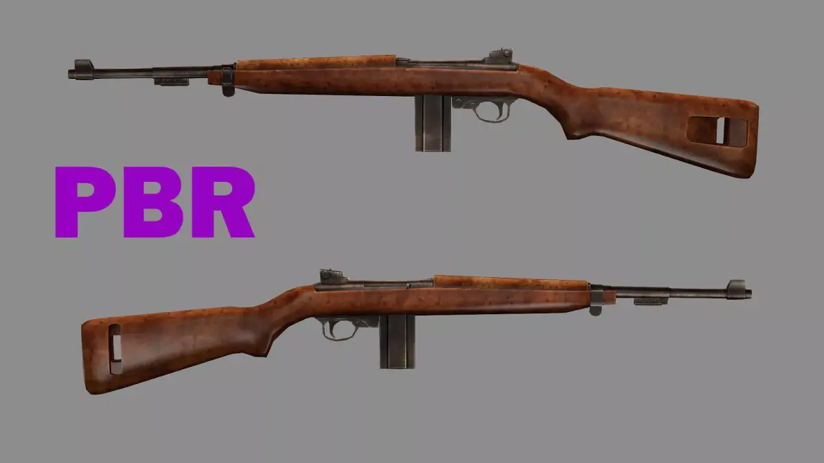 M1 Carbine C127H Luger 19 Low-poly 3D Model Low-poly 3D model
