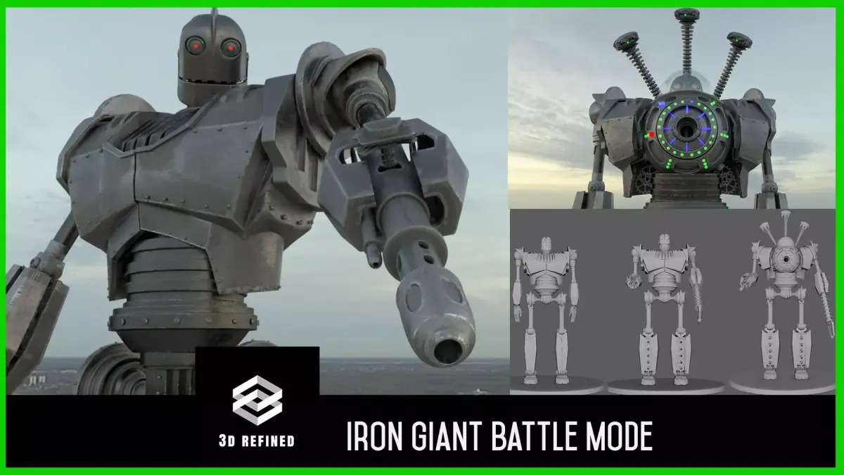 Iron Giant- Battle Mode- Transform-  lowpoly - gameready Low-poly 3D model