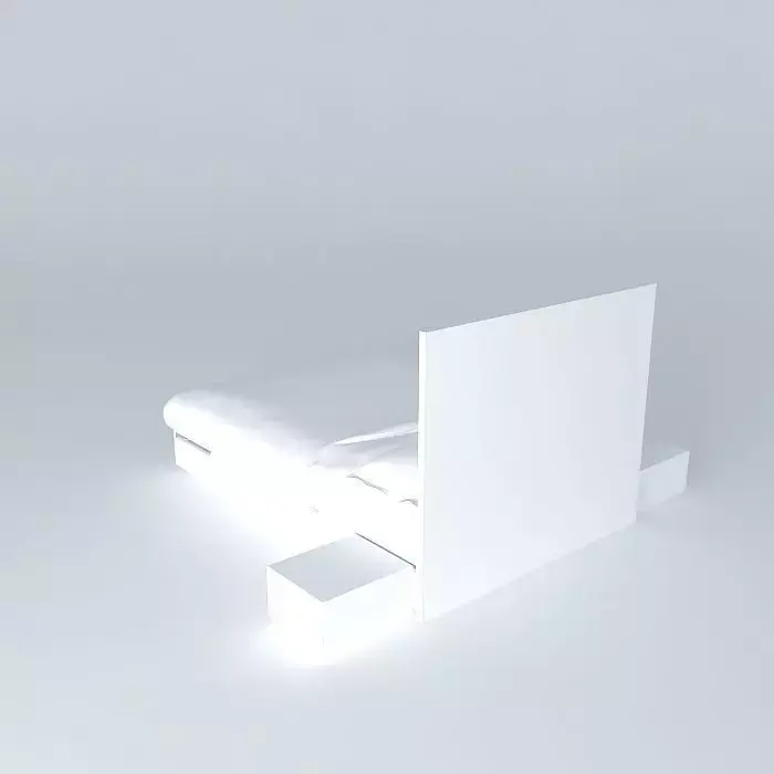 bed with sheet Free 3D model