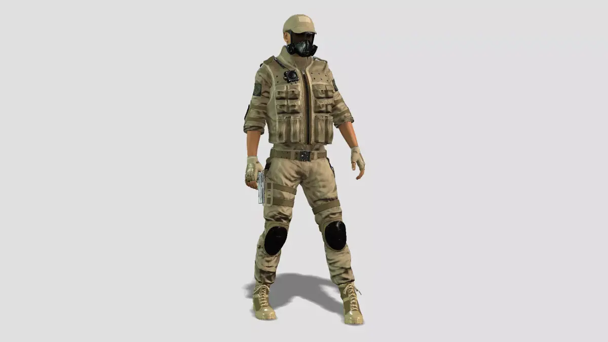 Combat Soldier Rigged Character 3D model