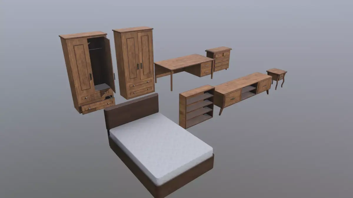 Furniture Props Low-poly 3D model