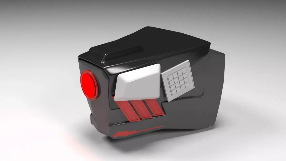 Dog Head Techno Robotic Low-poly 3D model