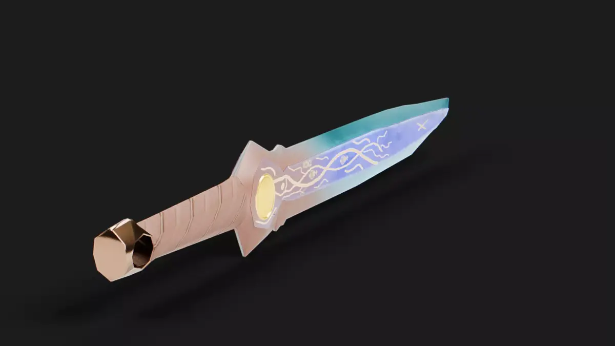 Magical Bowie Knife Low-poly 3D model