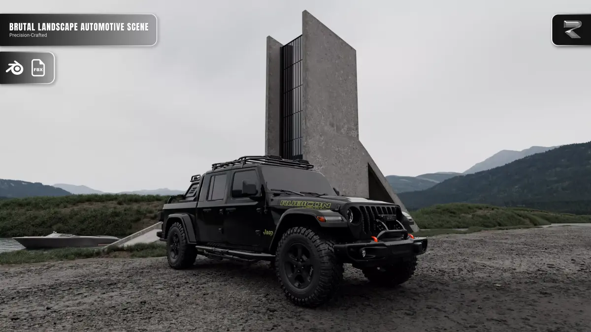 Brutal Landscape Automotive Scene Project File  3D model