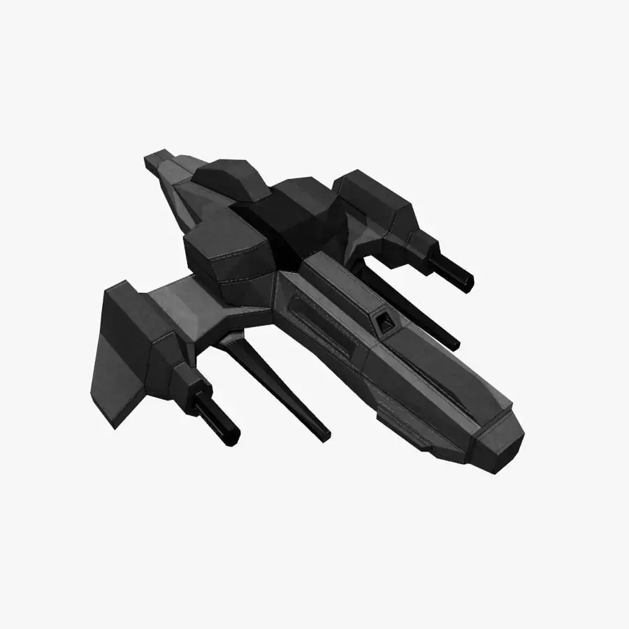 Lowpoly Spaceship Fighter Low-poly 3D model