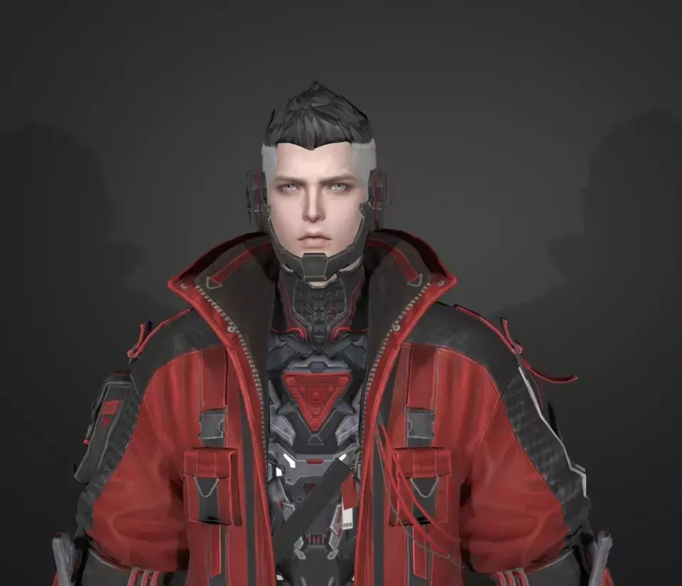 cyberpunk fighter 3D model