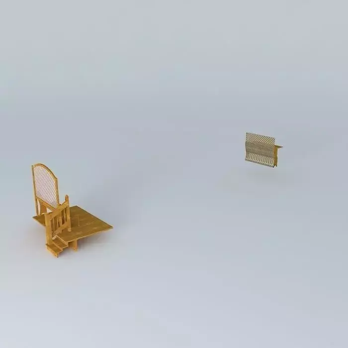 Deck  Bench with Privacy Screen Free 3D model