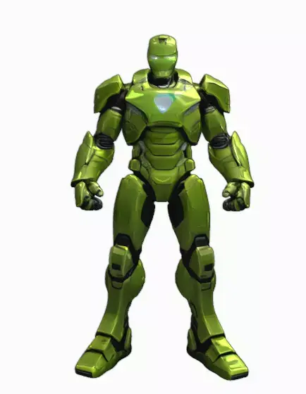 Green Cybernetic Mecha Warrior Robot 3D Character Low-poly 3D model
