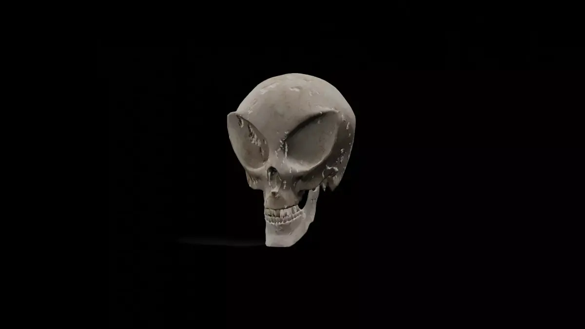 Alien low poly game ready Skull Low-poly 3D model