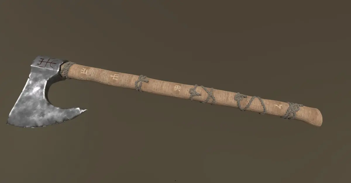 Tribalistic Slavic Axe 3D model