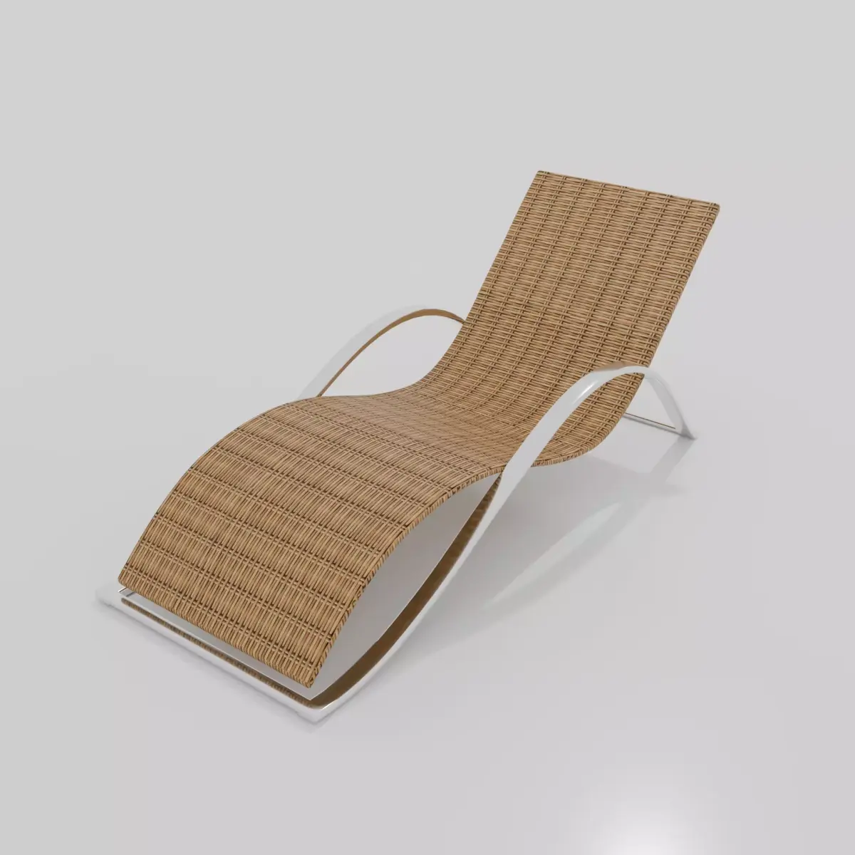 Honey brown Curved Woven chair Free 3D model