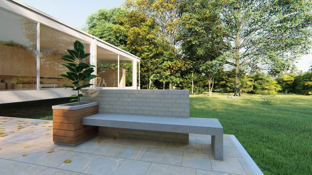 Outdoor Bench Low-poly 3D model shop