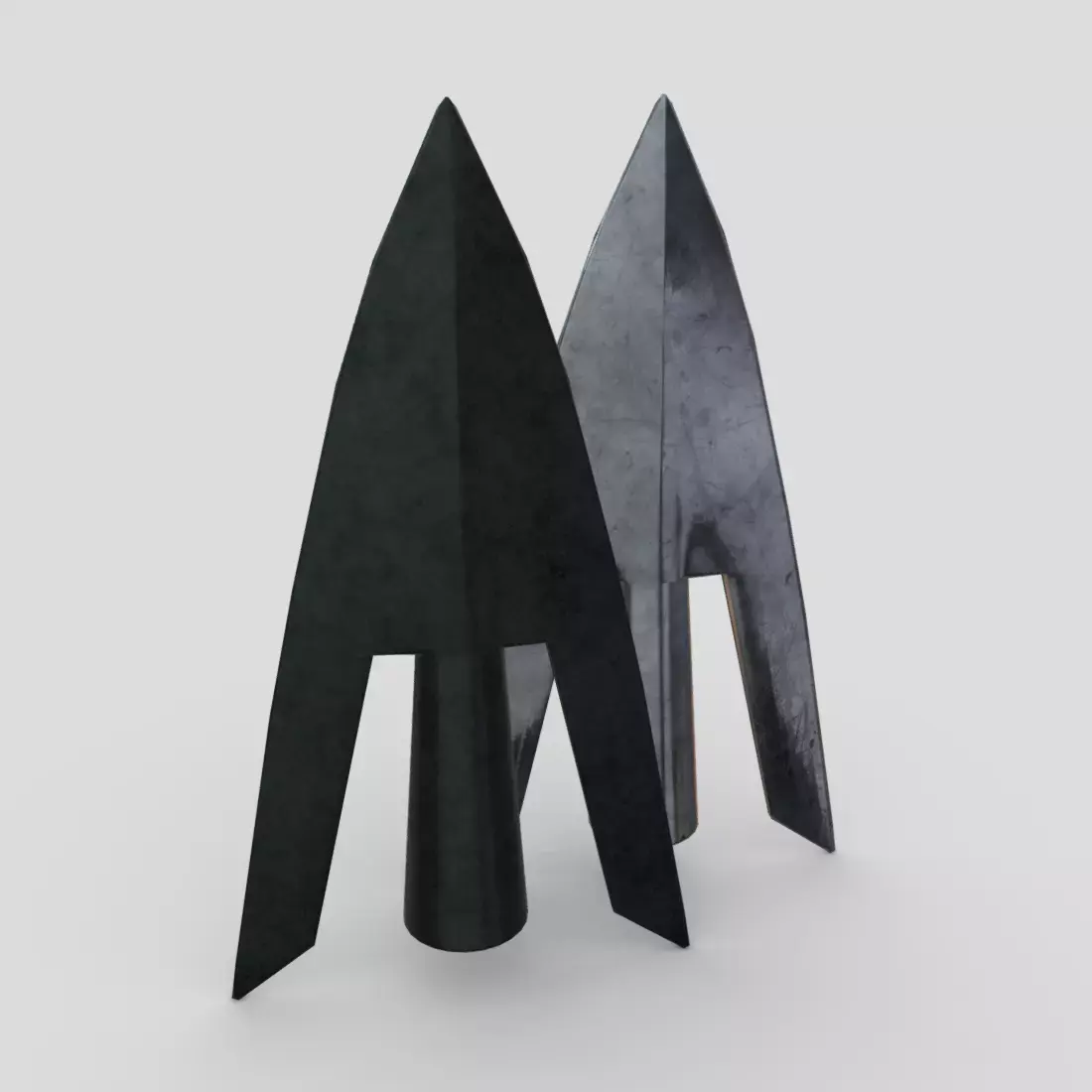 Arrowhead 4 two metal arrowheads Low-poly 3D model