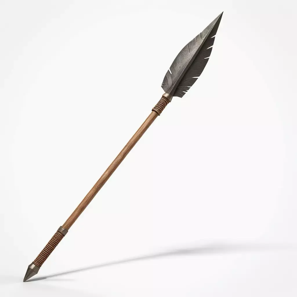 Feathered Tribal Spear 3D model