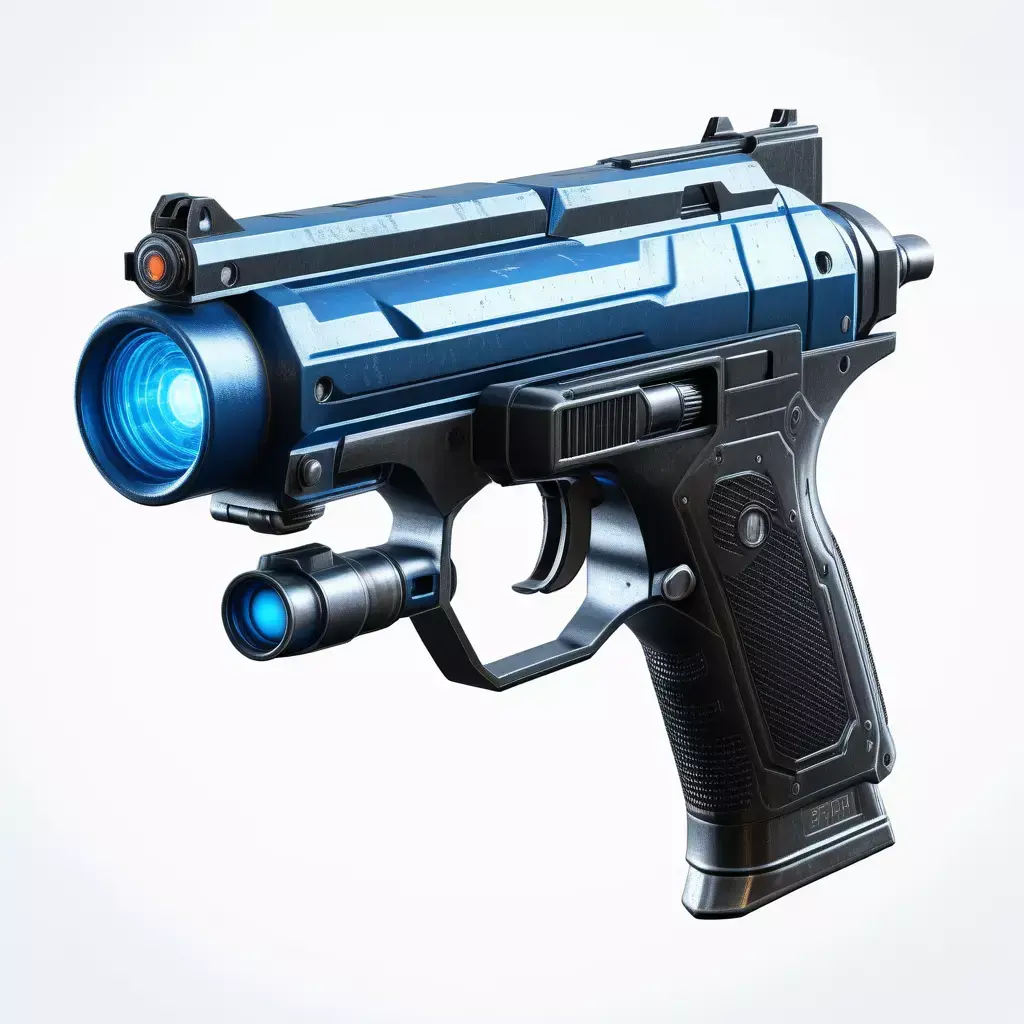 SciFi Blaster Pistol Dented Steel 3D model