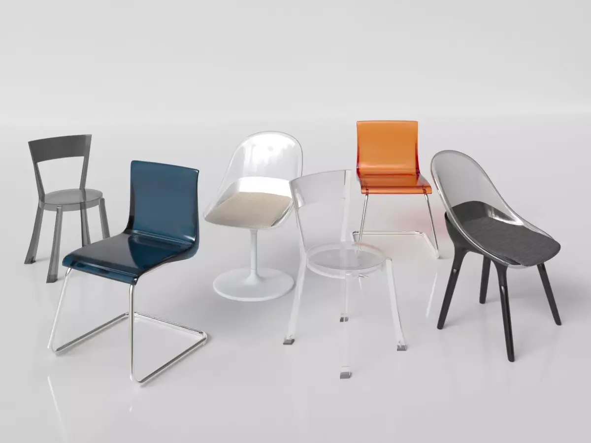 IKEA Transparent Chair Set Free 3D model