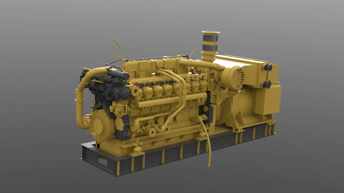 3D model Marine Propulsion Engine with Generator 3D model