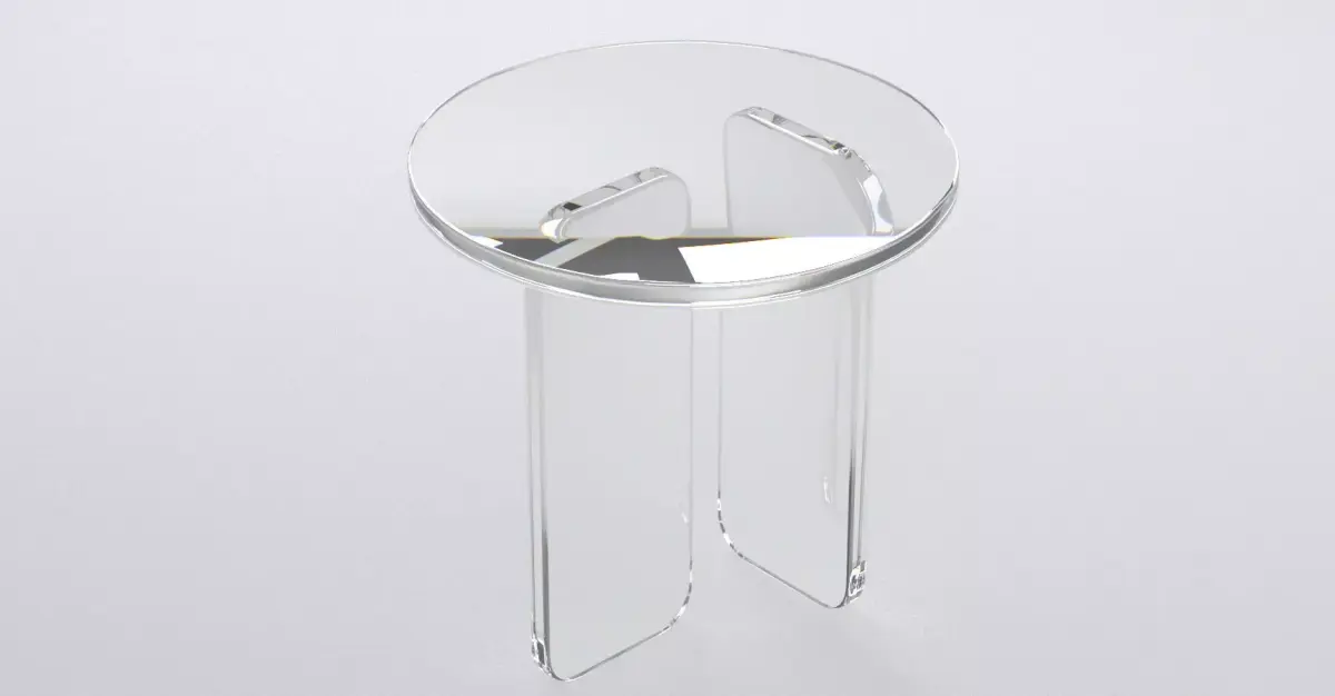 Abstract Clear Side Table Free 3D model