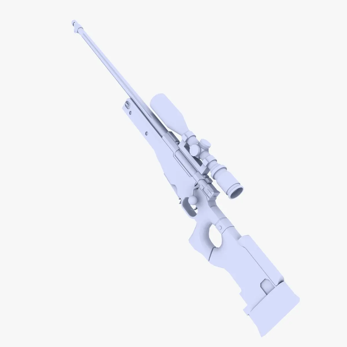 L96AW Sniper Rifle Low-poly 3D model