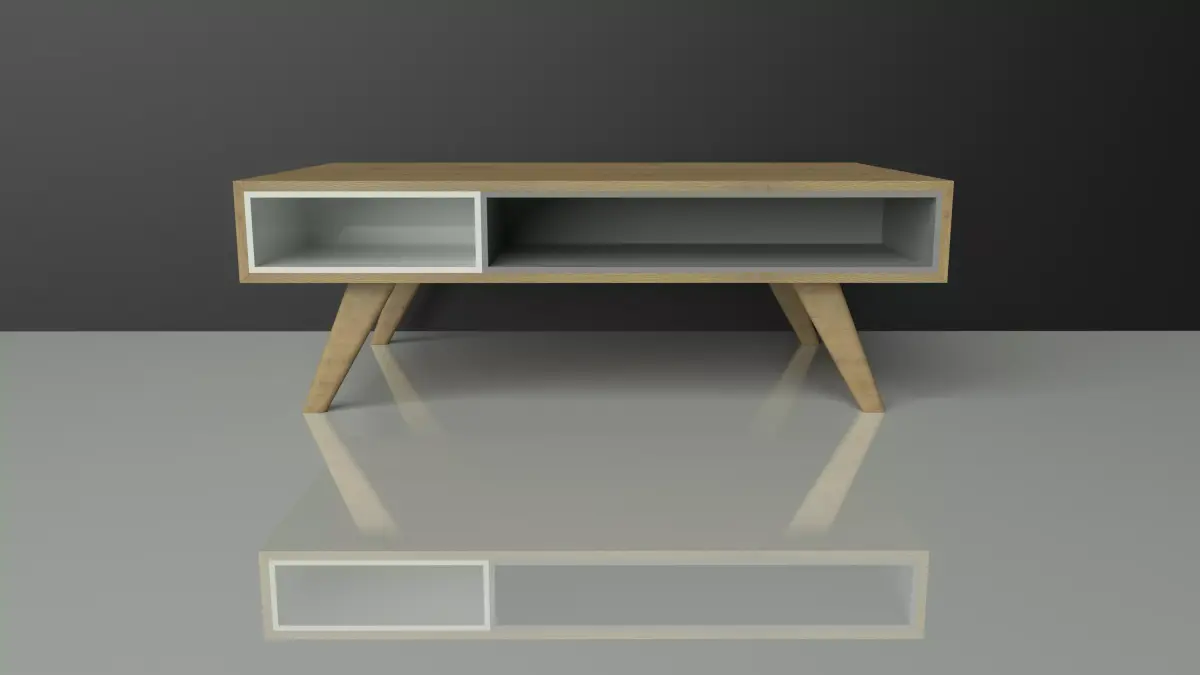 Coffee table - wood - colorful - furniture set - Artrzcinski Low-poly 3D model